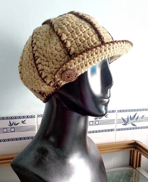 Shimmery Ribbed Newsboy Hat