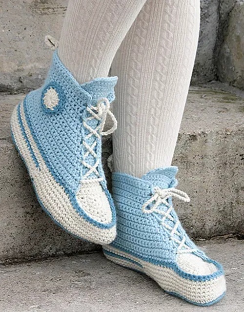 Sky Blue High Ankle Sneakers Shoes